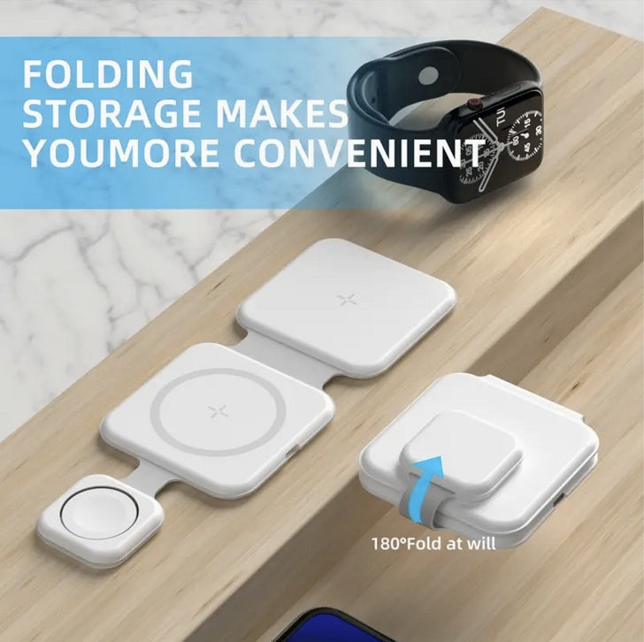 TriCharge Foldable Station – All Devices, One Spot